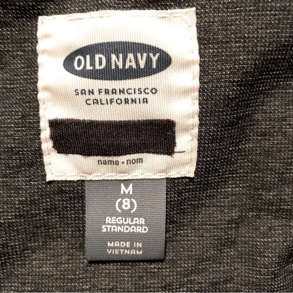 Old Navy Winter Hooded Puffer Coat Full Zip & Buttons Size M(8) Teal Blue/Grey - Picture 7 of 10